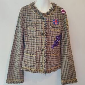 Italian Girls Tweed Jacket with Fringe